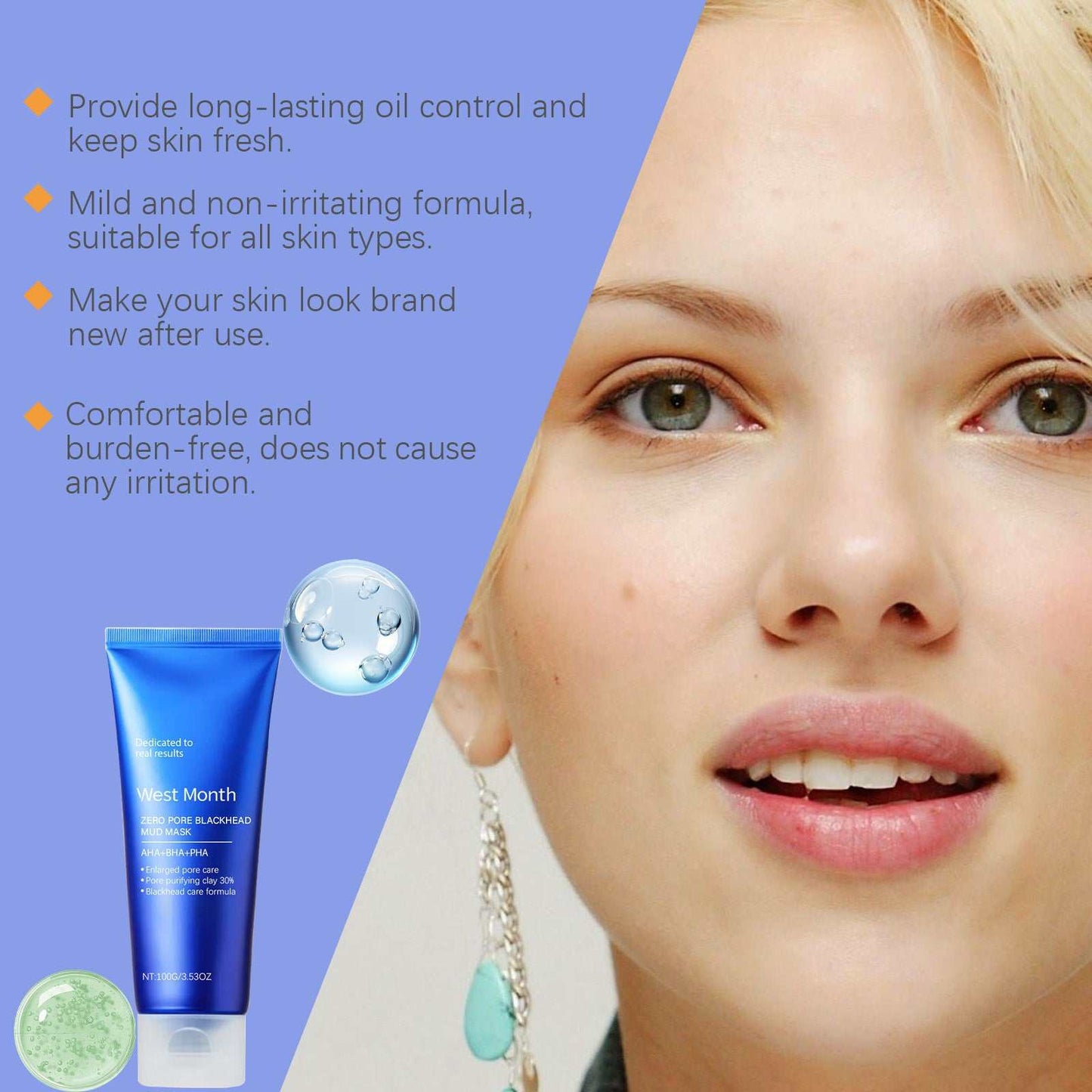 Cleansing And Oil Controlling Facial Cutin Blackhead Reduce Acne Cleaning Compound Clay Mask