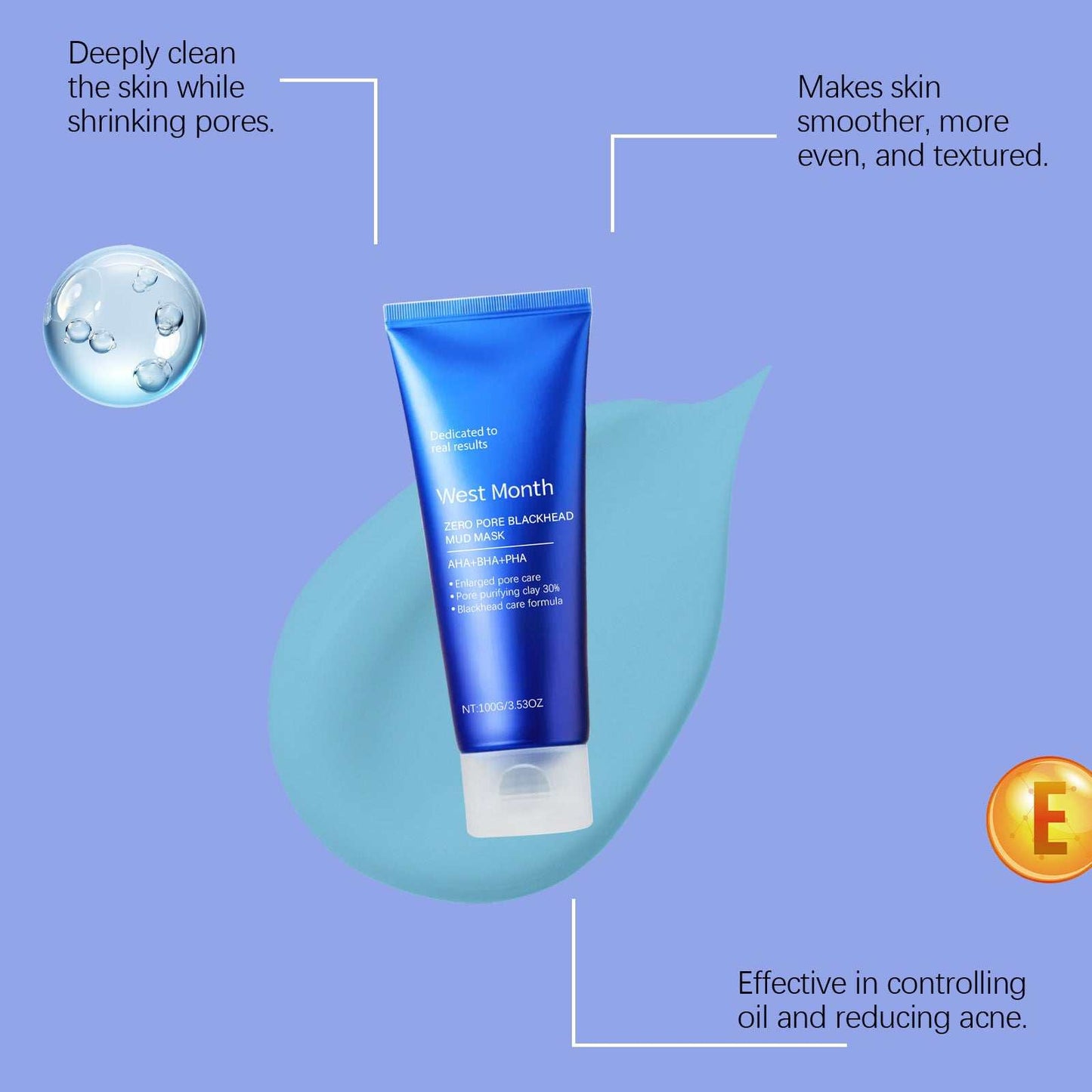Cleansing And Oil Controlling Facial Cutin Blackhead Reduce Acne Cleaning Compound Clay Mask