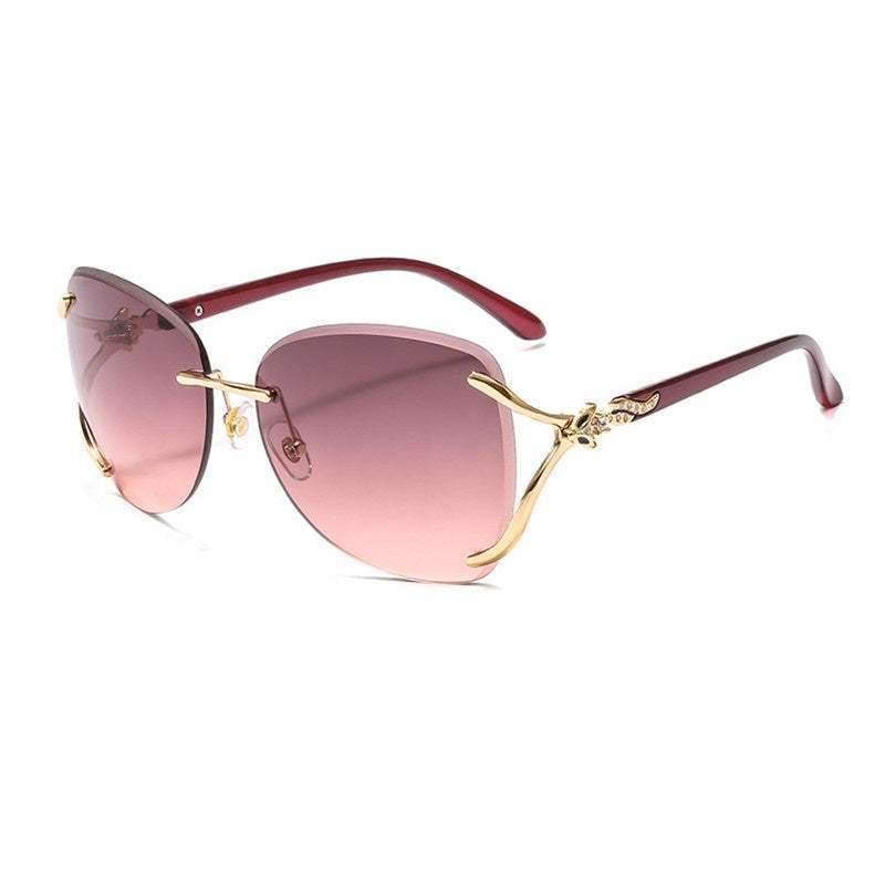 Pink Foxes Rhinestone Oversized Sunglasses