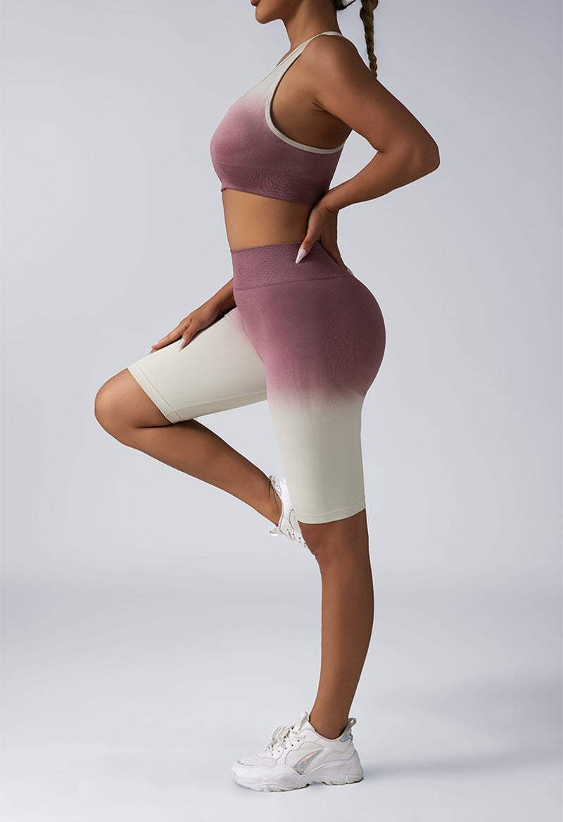 Workout Sets for Women 2 Piece Seamless Crop Tank High Waist Shorts YoWorkout Sets for Women