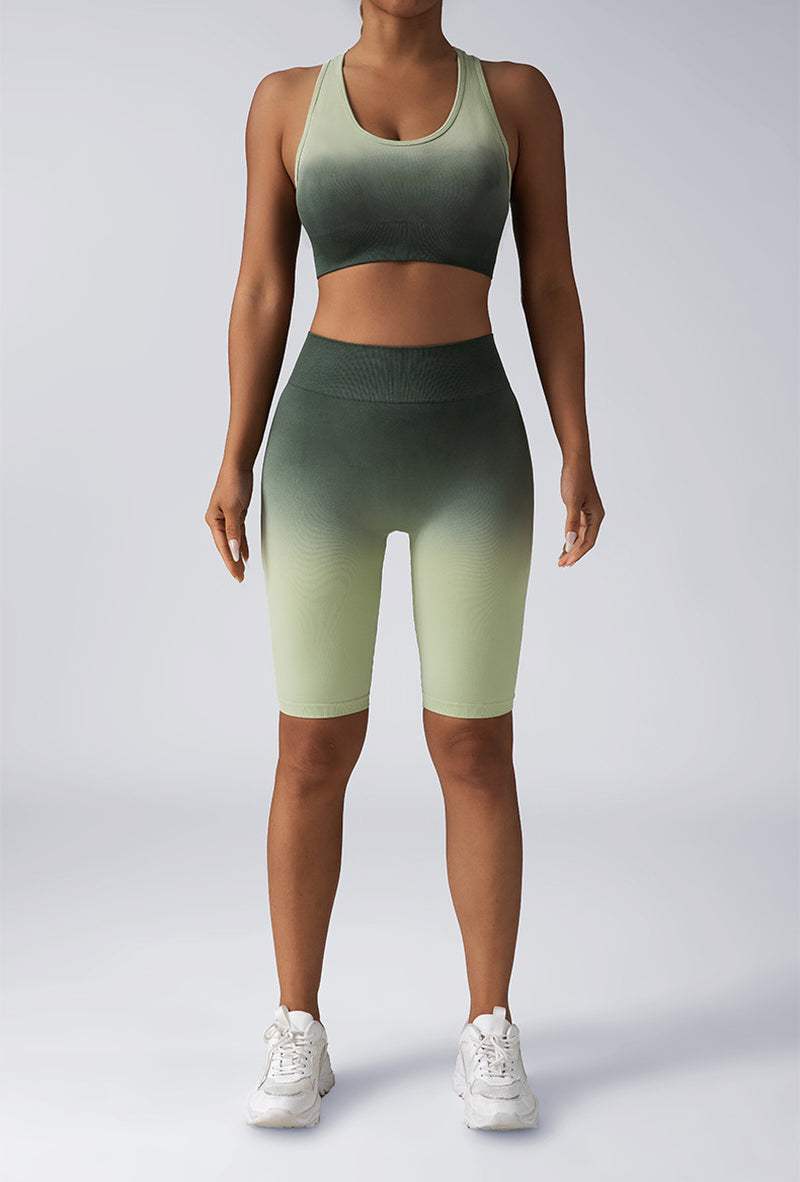 Workout Sets for Women 2 Piece Seamless Crop Tank High Waist Shorts YoWorkout Sets for Women